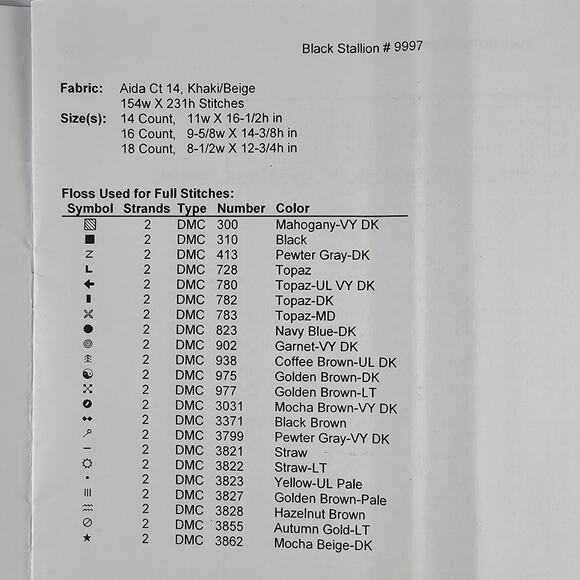 Kustom Krafts Counted Cross Stitch Kit Black Stallion Horse #99977 - Picture 10 of 15